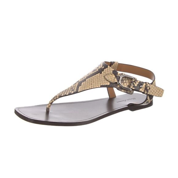 Ralph Lauren Pre-Fall ‘21 Wellington Collection Delancie Snakeskin Thong Sandal - Picture 15 of 17